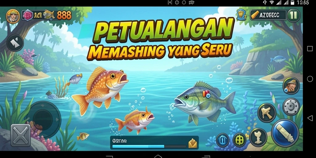 Tampilan utama AZTEC88 dengan gameplay memancing yang menarik.