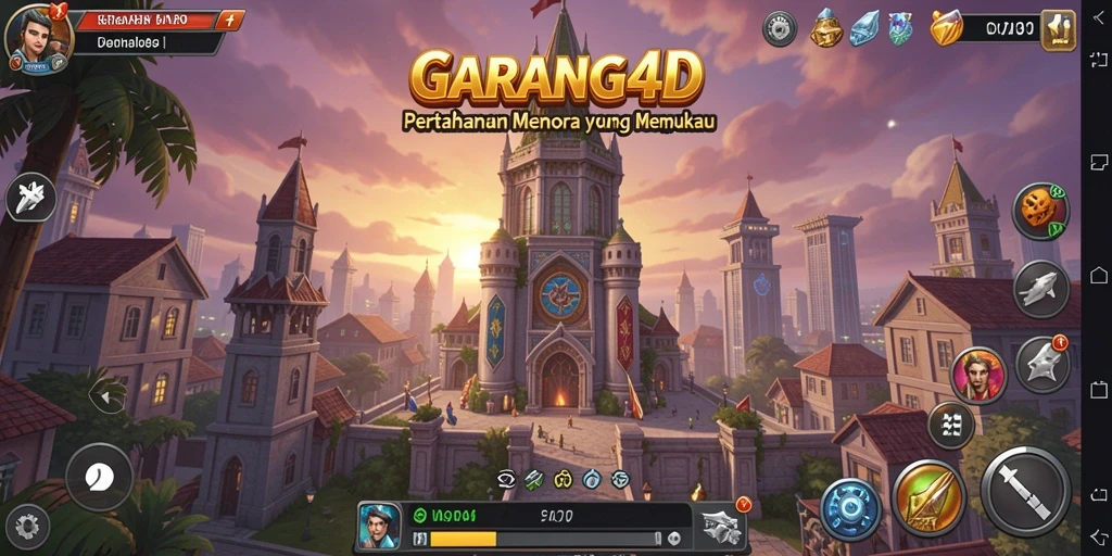 Tampilan gameplay intens dari GARANG4D dalam aksi Tower Defense.