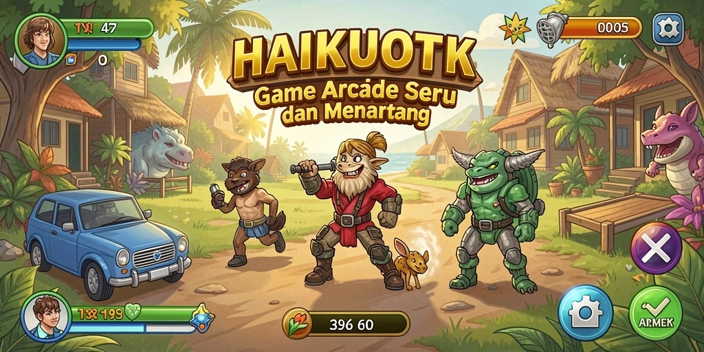 Screenshot HAIKUOTK menunjukkan gameplay yang seru dan penuh warna.