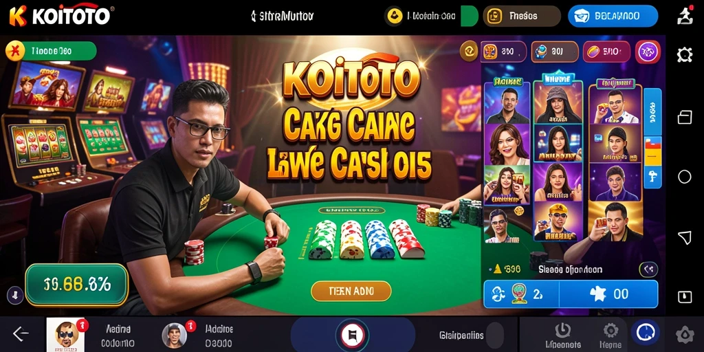 Menampilkan dealer langsung dalam suasana kasino yang menarik.
