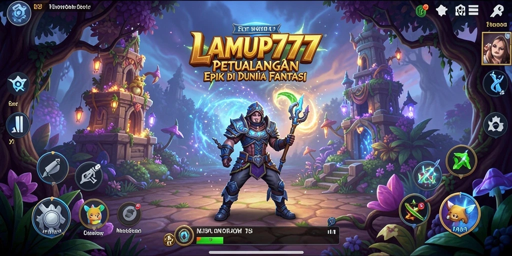 Tampilan epik dari gameplay LAMPU777 di dunia fantasi.