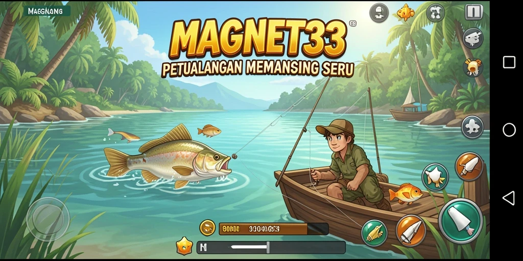 Tampilan menakjubkan dari gameplay MAGNET33 saat memancing di lautan.