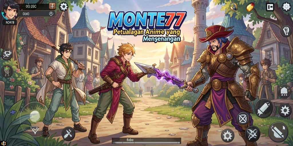 Gameplay MONTE77 yang seru dengan karakter Anime menarik.